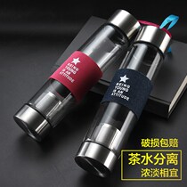 Fashion men and women tea glass glass borosilicate filter tea cup with lid portable car tea cup gift