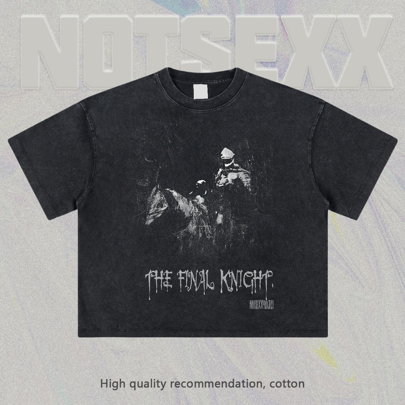 Medieval Knight Vintage Distressed Digital Direct-Print 260g Retro American Short-Sleeve T-Shirt for Men Medieval Knight Vintage Distressed Digital Direct-Print 260g Retro American Short-Sleeve T-Shirt for Men