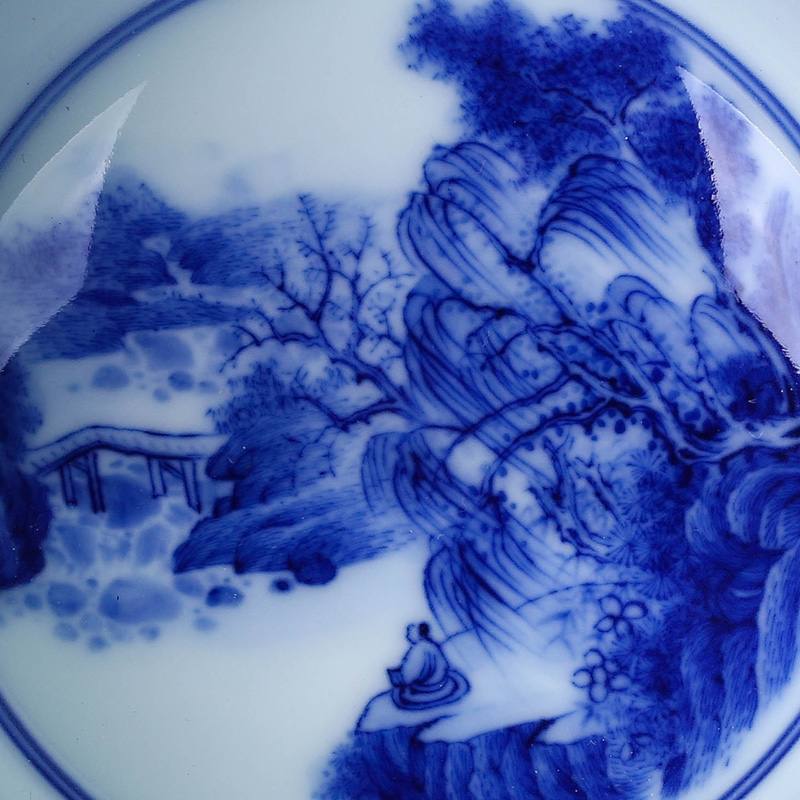 Offered home - cooked maintain fire hand - made of blue and white porcelain tea cups in jingdezhen porcelain bowl is pure manual tea sample tea cup