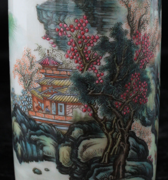 Hand - made ceramic classical Ming and the qing dynasties four supplies archaize of colored enamel porcelain brush pot high - grade ceramic brush pot furnishing articles