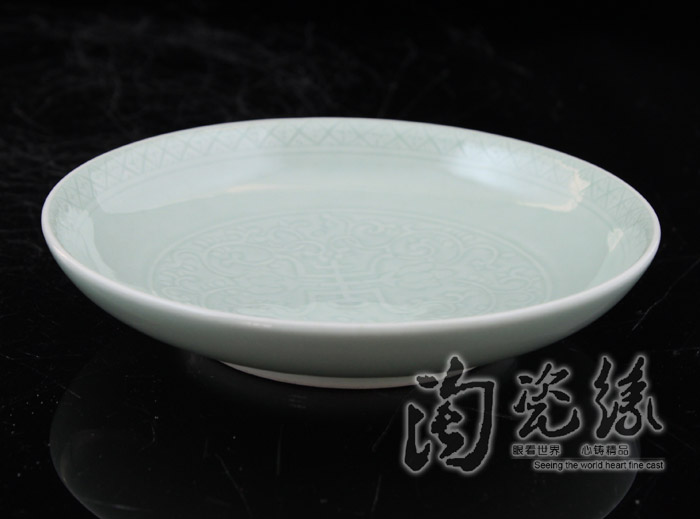 Offered home - cooked in jingdezhen glaze carving antique porcelain tableware food dish LIDS, hang dish yongkang 【 1 】