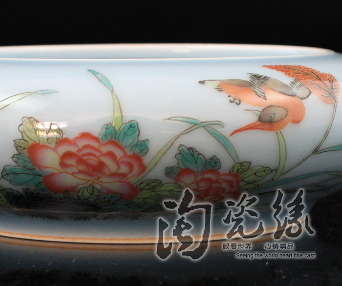Offered home - cooked in jingdezhen porcelain stationery "four furnishing articles writing brush washer hand - made pastel colored glaze ceramic tea wash water jar gift