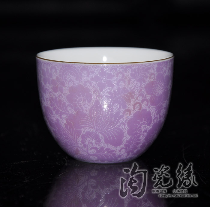 Offered home - cooked in jingdezhen porcelain tea set single cup tie way pick flowers cup tea hand - made ceramics cup