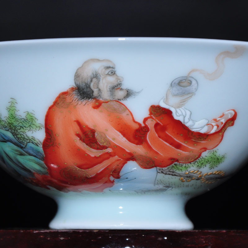 Offered home - cooked in jingdezhen famous Jin Hongxia hand - made famille rose porcelain tea tureen three cup bowl lohan 】 【