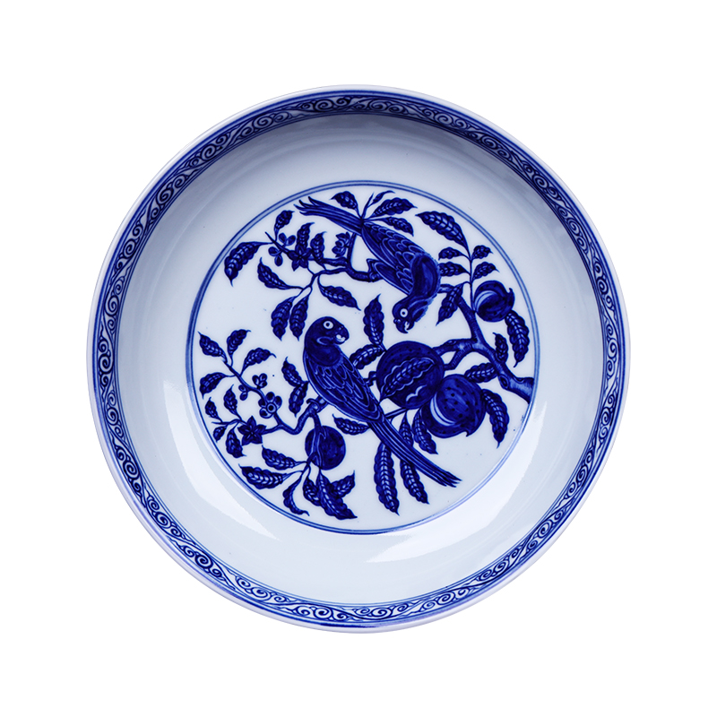 Offered home - cooked in checking ceramic tableware plate dishes FanPan jingdezhen blue and white porcelain plate ceramic plate home plate