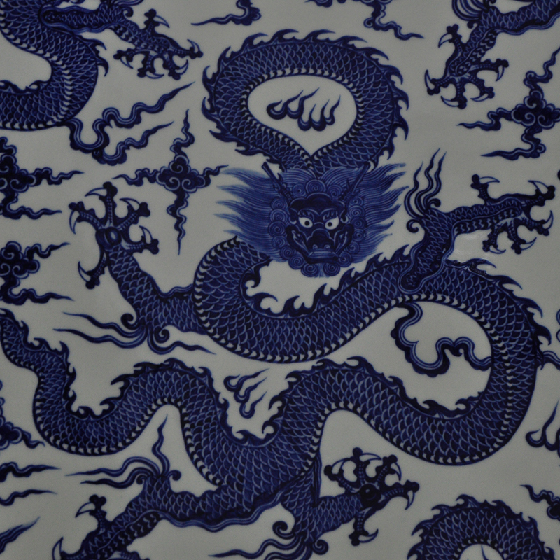 Offered home - cooked adornment in jingdezhen porcelain porcelain painting porcelain plate antique blue - and - white porcelain central scroll to hang
