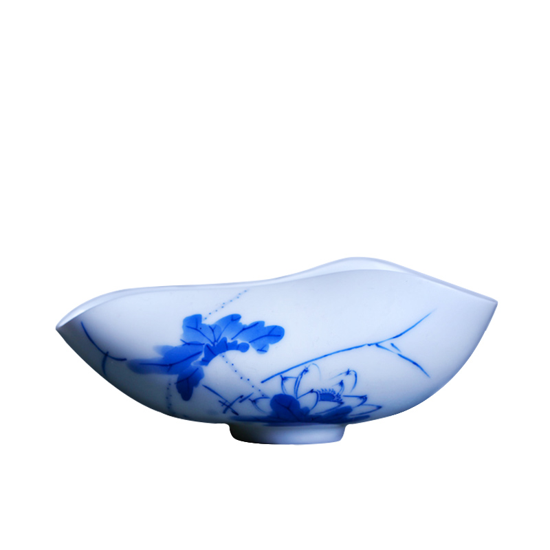 Offered home - cooked hand blue and white porcelain in jingdezhen porcelain tea set tea holder shovel tea accessories checking tea, Chinese style