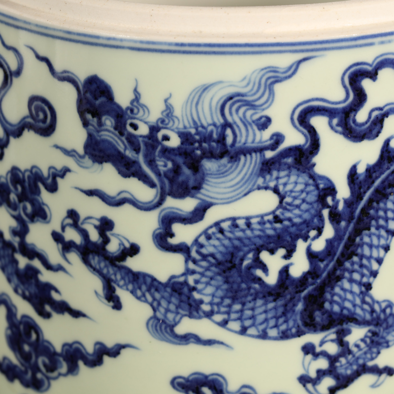 Offered home - cooked checking ceramic tea caddy fixings storehouse in jingdezhen tea storage tank hand - made fruit box of blue and white porcelain furnishing articles