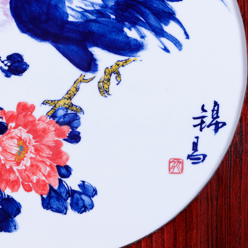 Offered home - cooked in jingdezhen porcelain furnishing articles hand - made of blue and white porcelain plate painting YuJinChang checking ceramic decoration painting collection
