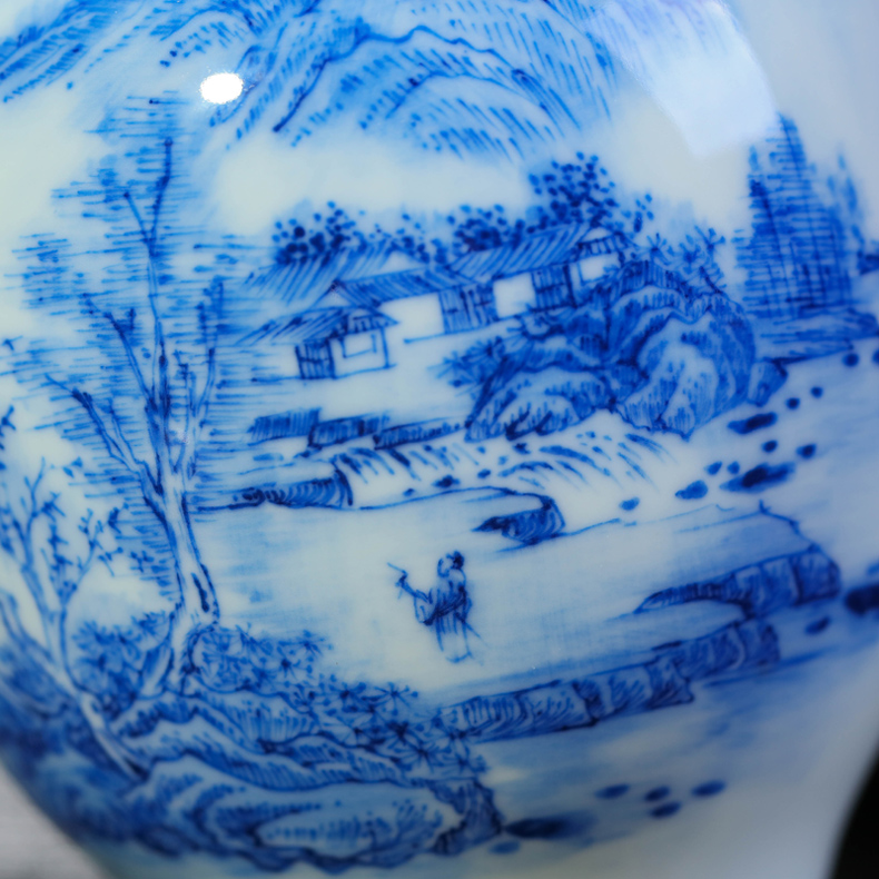 Offered home - cooked hand - made of blue and white porcelain in jingdezhen porcelain tea caddy fixings tea storehouse storage jar checking ceramic tea set