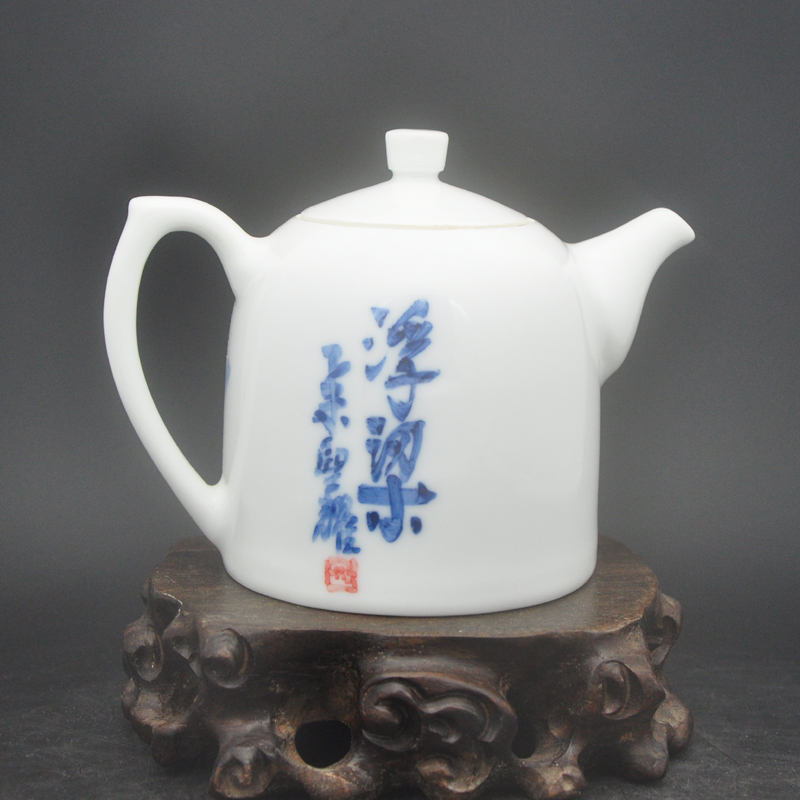 Offered home - cooked in jingdezhen ceramic tea set kung fu masters the teapot Tang Shengyao hand - made of blue and white porcelain tea