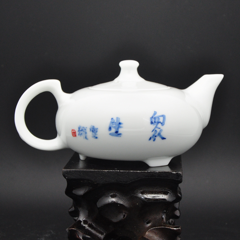 Offered home - cooked dishes porcelain tea set in hand - made famous Tang Shengyao manual jingdezhen blue and white porcelain teapot tea gifts