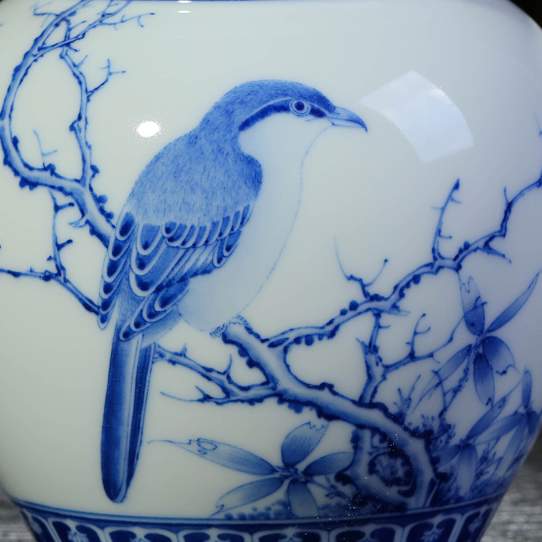 Offered home - cooked r Jin Hongxia manual hand - made ceramic tea ware jingdezhen porcelain tea caddy fixings storehouse storage tank of blue and white porcelain