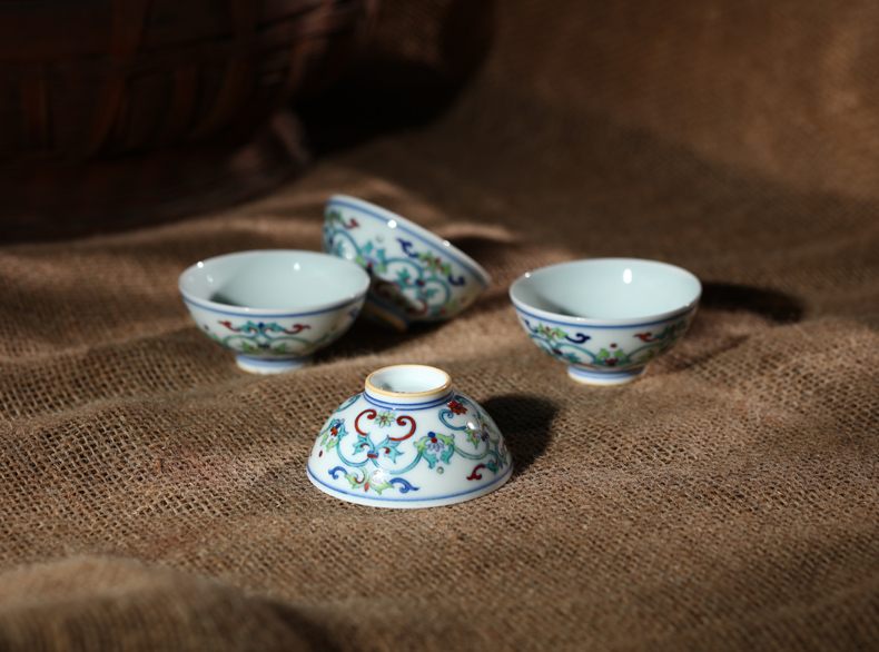 Offered home - cooked hand blue and white porcelain in jingdezhen porcelain tea cups hat sample tea cup bucket color ceramic bowl with tea