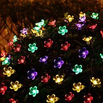 Solar Cherry Blossom Light String Waterproof Light String Outdoor Patio Garden Peach Blossom Flash Light Holiday Arrangement Atmosphere Decorative Lights