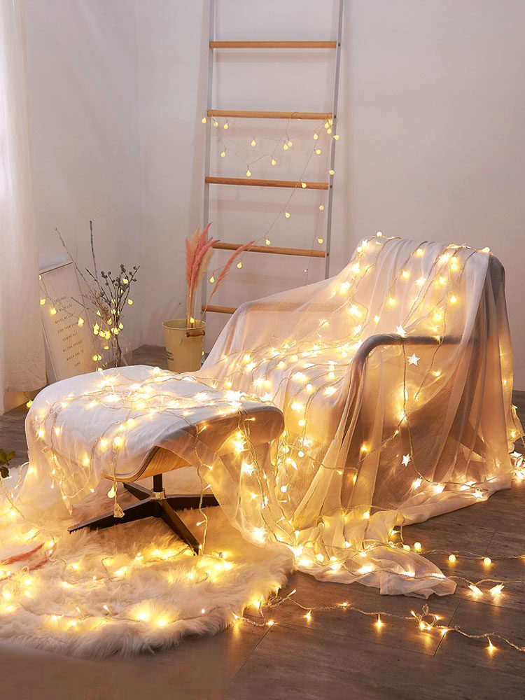 2021 New Year Lantern Colorful lights hanging on the window Stair handrail decoration Wedding atmosphere Wedding wedding party