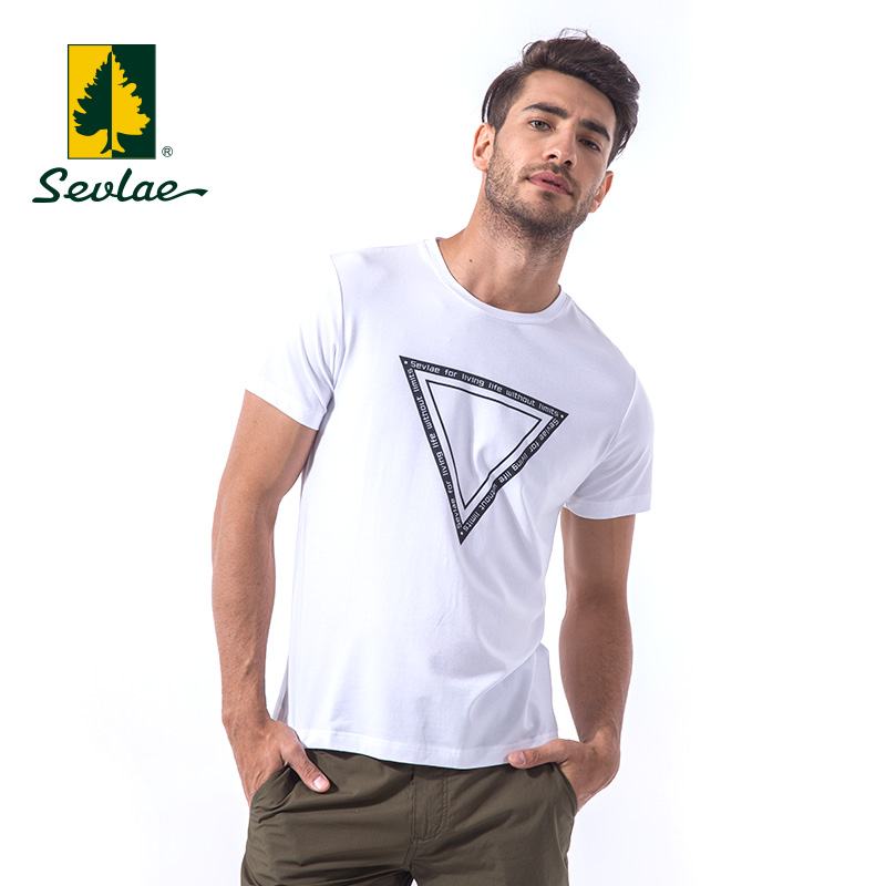 (Seconds Kill No Back) SEVLAE St. Flee Summer Male Leisure short sleeve outdoor sports T-shirt breathable and comfortable