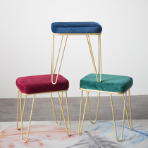 Dressing stool light luxury makeup stool ins makeup chair small bedroom dressing table stool Nordic modern simple Net red stool