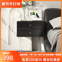 Acrylic bedside table light luxury simple modern net red transparent suspension high-end sense bedroom small bedside storage cabinet