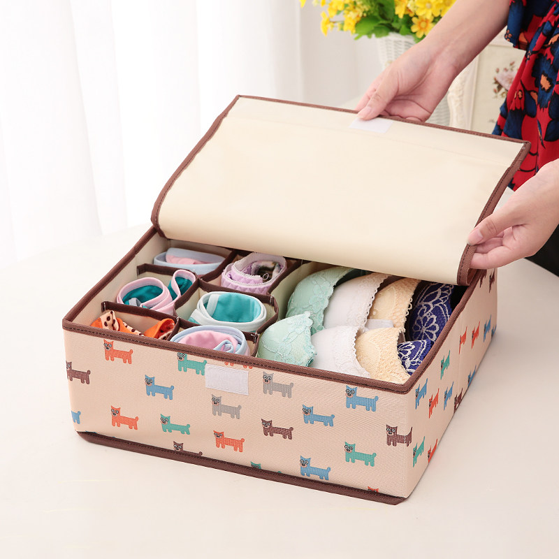 Clothes storage box Finishing box Small fabric folding underwear storage box Non-woven collection box