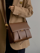 Vintage underarm bag versatile small square bag casual messenger bag cross-body Cambridge bag cowhide shoulder bag niche commuter bag