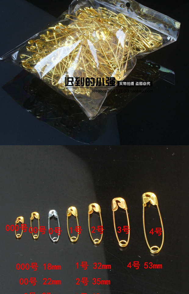 Pin bảo hiểm trâm cài phụ kiện bạc pin lớn quần áo tag khăn choàng khóa an toàn clip cưới giấy cài áo nữ