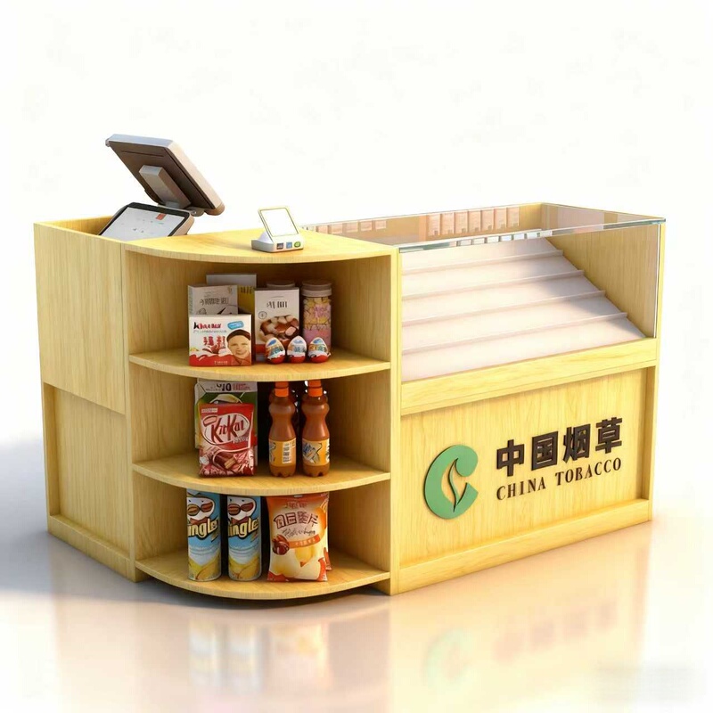 Convenience Store Tobacco and Alcohol Display Counter Integrated with Cash Register, Tobacco Cabinet, Cashier Counter, Smoke Shop Counter, Bar Counter