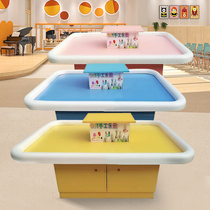 Childrens toy table commercial amusement equipment building blocks multi-functional wooden paint toy table flat toy game table