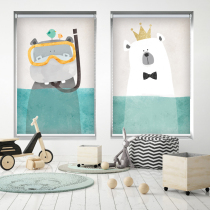 Curtain roll curtain cartoon home bathroom waterproof bedroom free hole installation Pull up and down shading partition is simple