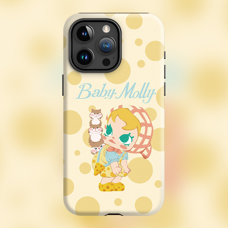 Trendy New 16Plus Hug Plan Baby Molly Suitable for iPhone 15 Pro Max Apple Phone Case 14 Anti-Drop Cover 13 Matte Soft Case Magnetic Magsafe Jasmine Hamster Baby