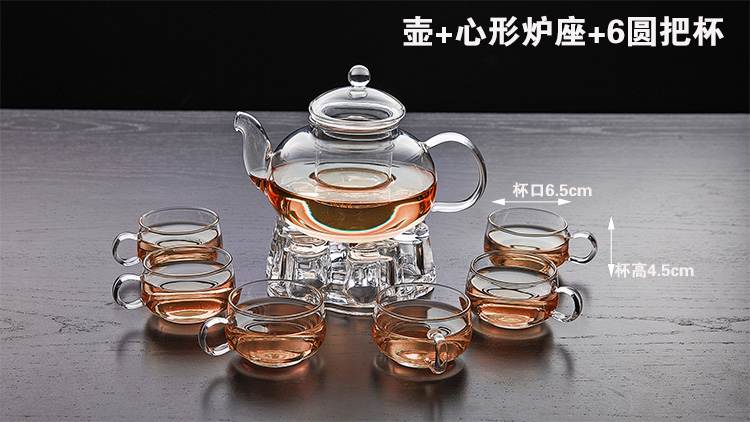 Bộ lọc thủy tinh chịu nhiệt bộ ấm trà hoa đặt hoàn chỉnh bộ ấm trà trái cây trong suốt ấm trà ấm pha trà thủy tinh có lọc