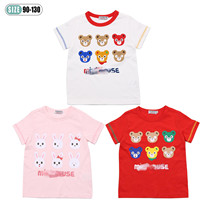 Day Family Mk Child Clothing Summer Girl Pure Cotton Cartoon Short Sleeve T-shirt Boy Loose Round Collar Casual Half Sleeve Blouse