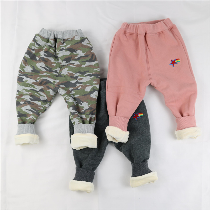 Children's cotton pants for boys and girls winter pants for cotton heating pants for cotton thickening and small children's sports pants for leisure