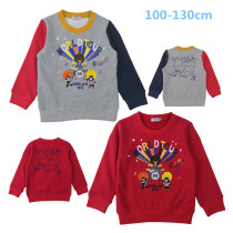 Export Japanese baby spring and autumn T-shirt cotton terry sweater long sleeve round neck cartoon pullover childrens coat