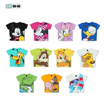 Outlet Japan Childlike Summer Children Pure Cotton Cartoon Round Collar Short Sleeve T-shirt Male And Female Child Half Sleeve Casual Blouse