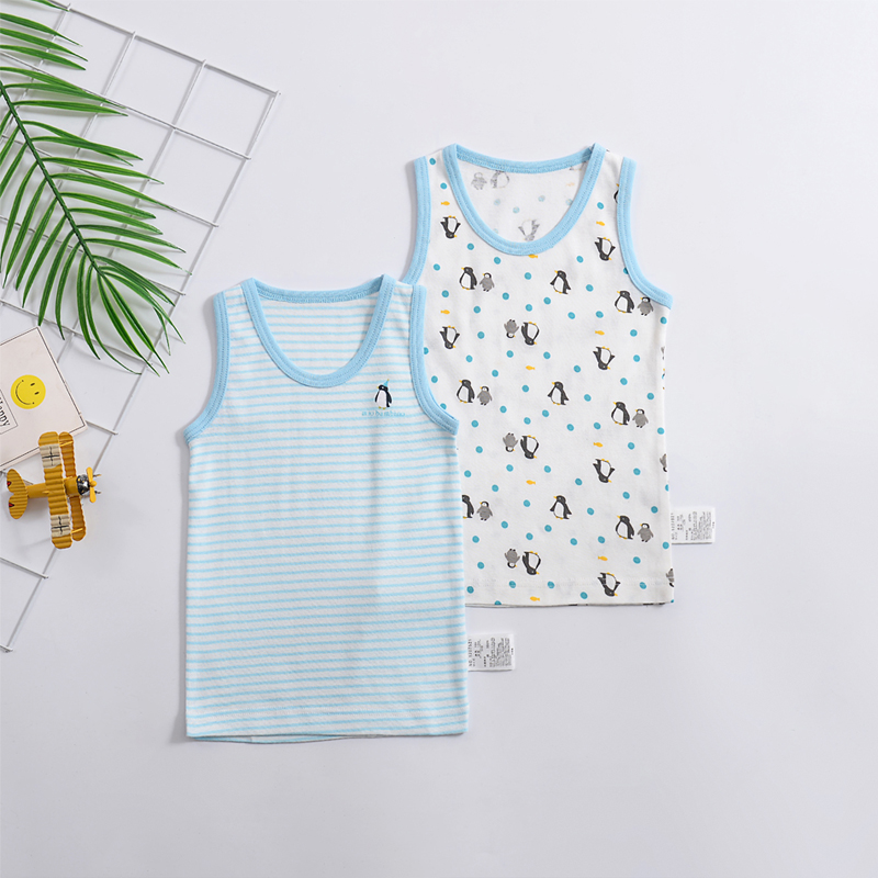 Mùa hè mới childrens bông vest nam và nữ mỏng đáy thường nhỏ vest kết hợp hai mảnh.