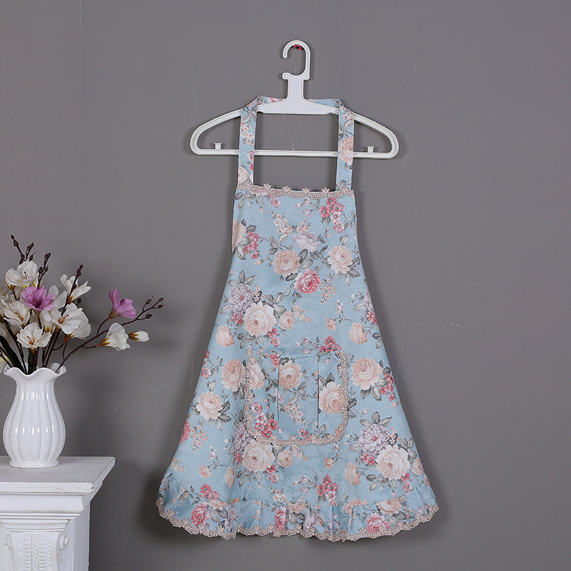 Korean Version Fashion Shatter Apron Bilayer Anti-Oil Waterproof Cute Home Lady Clean Housework Kitchen Apron Field Wind Farm-Taobao