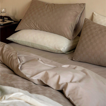 Minimalist day style wind washed cotton waffle cotton waffg four pieces of three-dimensional jacquard plaid bed linen full cotton bed bedding
