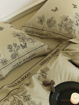 Fa-style retro art 120S horse cotton four pieces of American light lavish floral embroidery quilt cover full cotton pure cotton bed