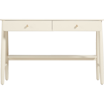Lins home cream style solid wood leg desk adult home living room bedroom writing table makeup table two-in-one