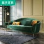 mô hình ánh sáng màu đỏ sang trọng Lin vải nội thất sofa căn hộ nhỏ Bắc Âu ins ba ròng sofa đơn giản và hiện đại EO-RB - Ghế sô pha ghế sofa góc