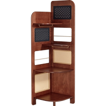 Lins Home Retro Oak Solid Wood Storage Cabinet Corner Shelf Hole Board Bookshelf Small Apartment Cabinet