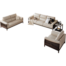 Lins Home Living Room New Chinese Solid Wood Sofa Living Room Small Household White Wax Wood Direct Row Furniture