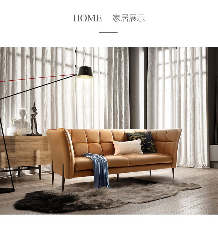 Lin đồ nội thất sang trọng ba Bắc Âu ngành năng lượng gió nhẹ RAG4K sofa sofa căn hộ nhỏ da da bò - Ghế sô pha sofa da nhập khẩu