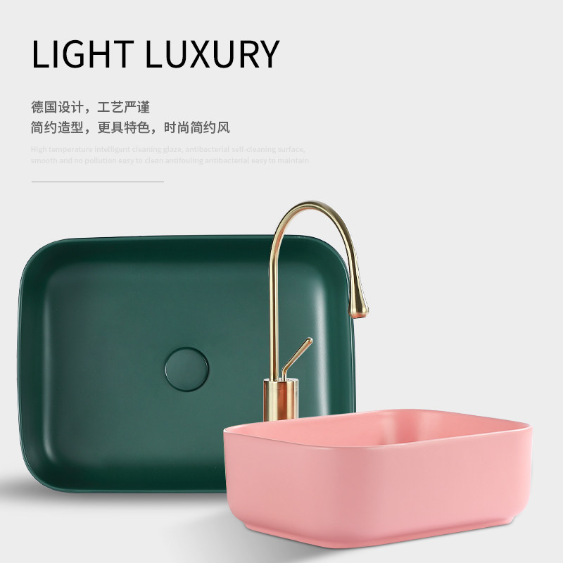 Nordic countertop basin washbasin home single basin ceramic washbasin washbasin bathroom light luxury style small size basin