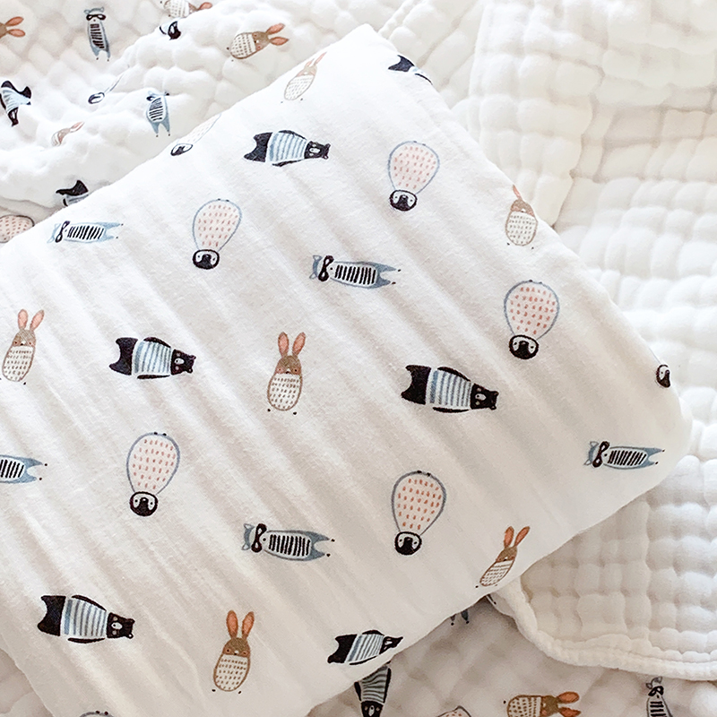 Super soft absorbent baby gauze bath towel Pure cotton Children's cartoon blanket Newborn baby towel Newborn bath towel