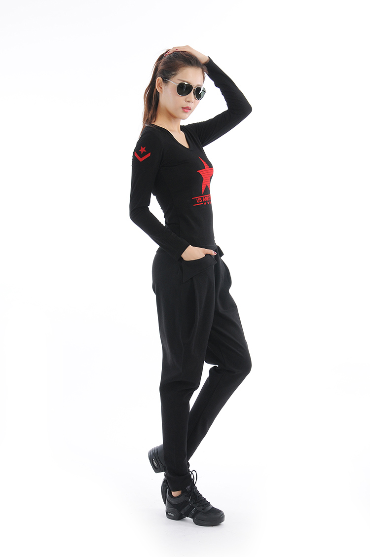 Mùa thu và mùa đông thủy thủ khiêu vũ cộng với quần nhung harem quần nữ kích thước lớn đàn hồi eo quần cà rốt nở quần vuông nhảy chân quần quần ngố nữ