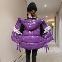 Childrens down cotton vest autumn and winter clothes girls wearing vests waistcoats thick middle-aged girls foreign-style coats