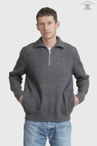 Spot ANDERSEN ANDERSEN NAVY HALF-ZIP Pockets semi-zippered pullover sweater