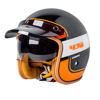 Retro Half Helmet Three-Quarter Motorcycle Bluetooth Helmet for Men and Women, Summer All-Season Sun Protection Motorcycle Cruise Stylish Hat